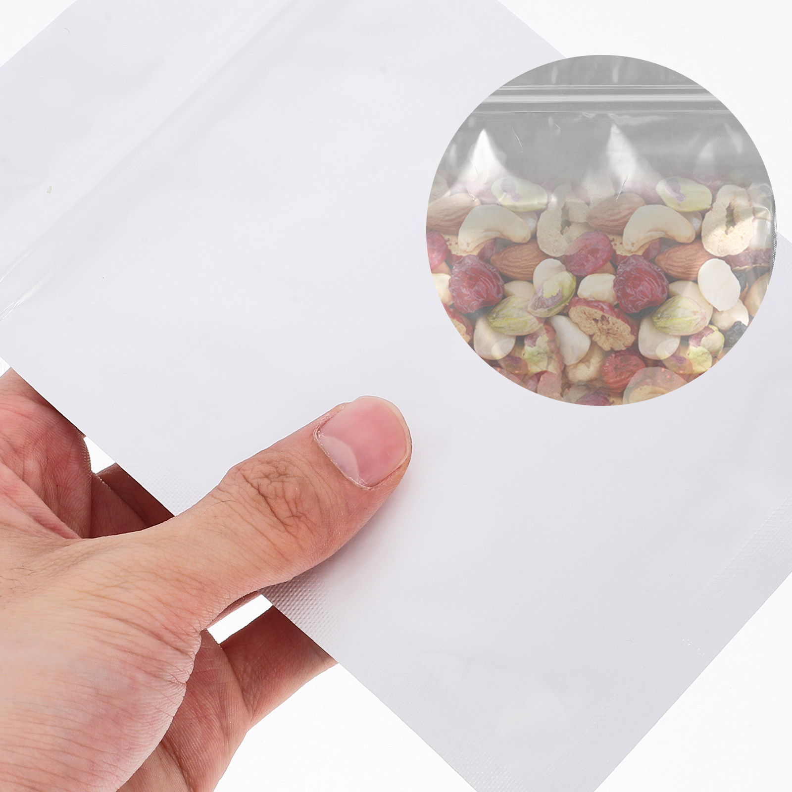 Food Storage Bag - ถุงเก็บอาหารแบบปิดผนึกได้ 50 ชิ้น สำหรับบรรจุขนม เครื่องประดับ และของชิ้นเล็ก
