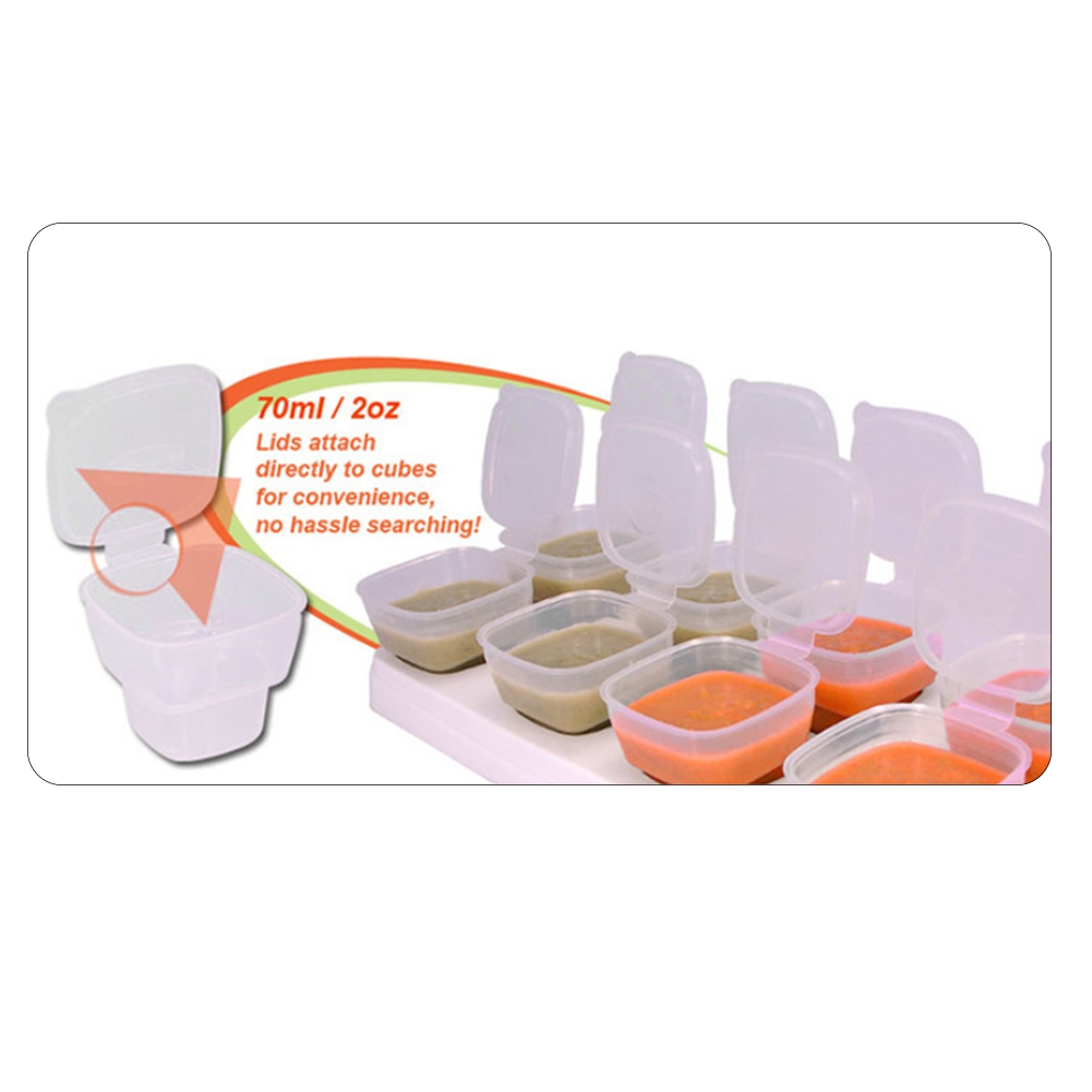 Best Food Storage - Best Baby Food Jars,ที่เก็บอาหารเด็ก,ภาชนะบรรจุอาหารเด็ก,ถ้วยงอกนํากลับมาใช้ใหม่ได้ถ้วยเก็บซ้อนกันได้พร้อมถาด (9 ชิ้น)