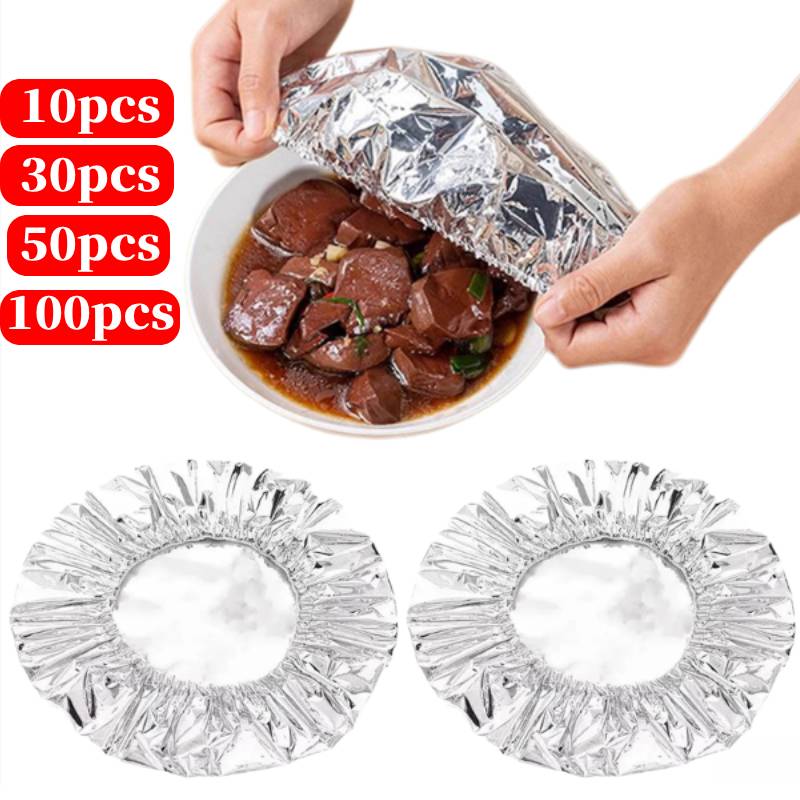 Food Storage Bag - 10-100PCS ฝาครอบฉนวนกันความร้อนแบบใช้ซ้ำได้, อลูมิเนียมฟอยล์ยืดหยุ่นสำหรับเก็บอาหาร, ถุงเก็บอาหารสดสำหรับแซนวิช
