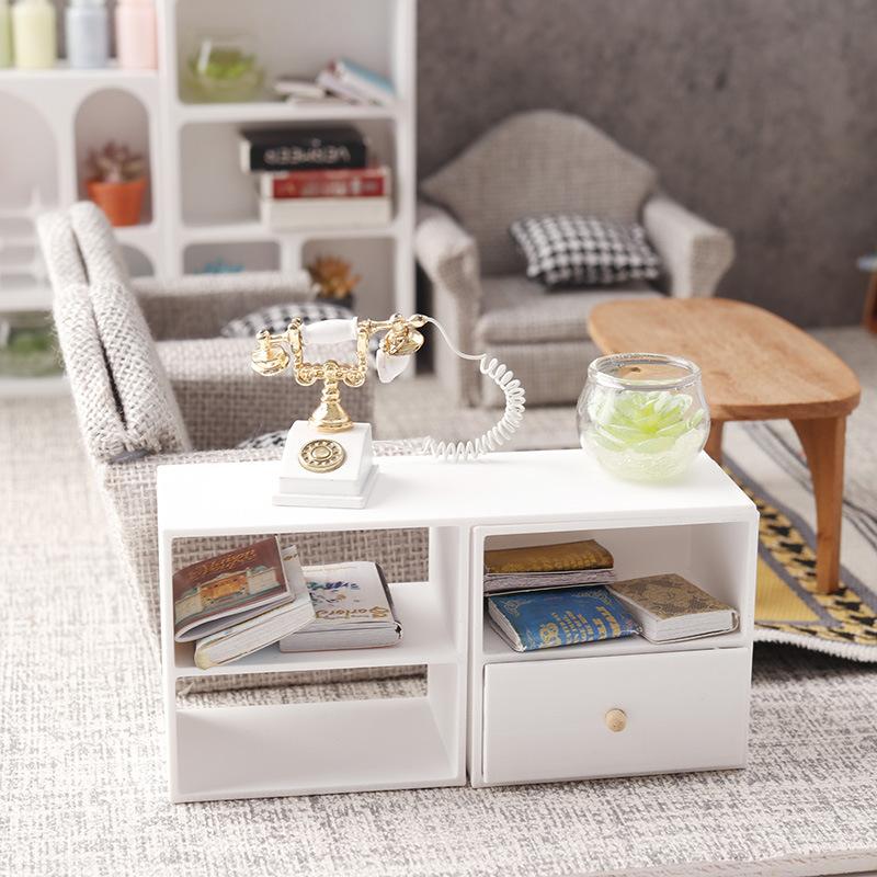 Food Storage In Cabinets - 1 ชิ้น 1/12 ตู้เก็บของบ้านตุ๊กตา ตู้วางทีวี ตู้เก็บของแบบรวม