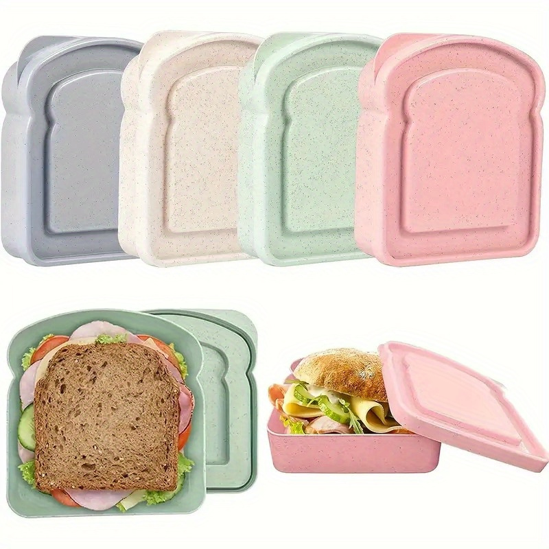 Food Storage Containers Plastic Box - กล่องเบนโตะ 1 ชิ้น, ภาชนะแซนวิช, สําหรับกล่องอาหารกลางวันพลาสติก Toast