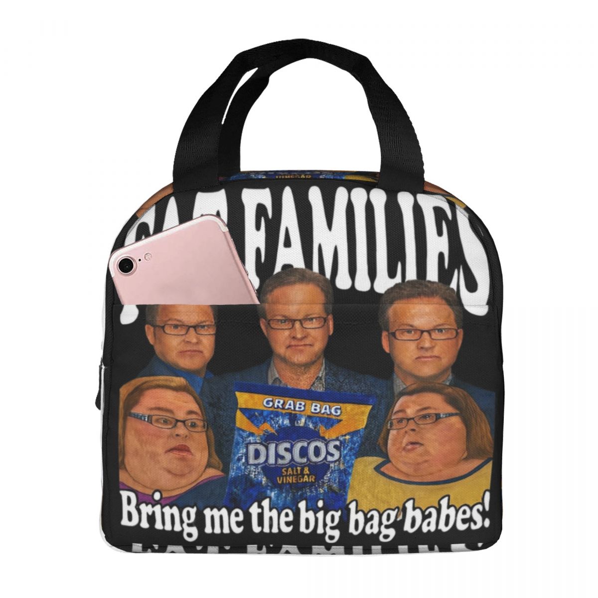 Food Storage Uk - กระเป๋าเก็บความเย็นลายตลกจากซีรีส์ Fat Families ของอังกฤษ สำหรับใส่กล่องอาหารกลางวันแบบนำกลับมาใช้ใหม่