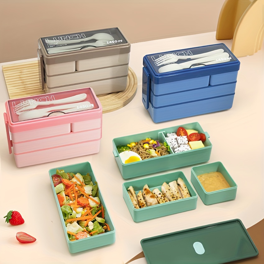 Food Storage Order - 1450ML Bento กล่องอาหารกลางวันขนาดใหญ่ความจุ MULTI LAYER เก็บอาหารพร้อมช้อนส้อม