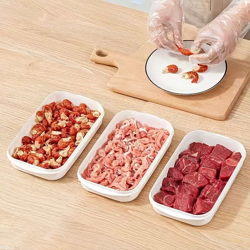 Food Storage Containers Plastic Box - 1/3/10PC ตู้เย็นแบบพกพา กล่องเก็บเนื้อสด กล่องถนอมอาหาร สำหรับเก็บผลไม้แช่แข็ง ชุดอุปกรณ์ครัว