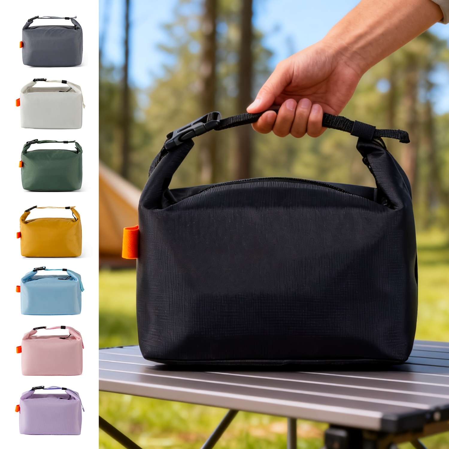 Food Storage Keep Warm - ถุงอาหารกลางวันแบบมีฉนวน ถุงเก็บความร้อนอลูมิเนียมฟอยล์ กระเป๋าเก็บอาหารแบบพกพาสำหรับปิกนิก งานกลางแจ้ง โรงเรียน อาหารเตรียมสำเร็จ