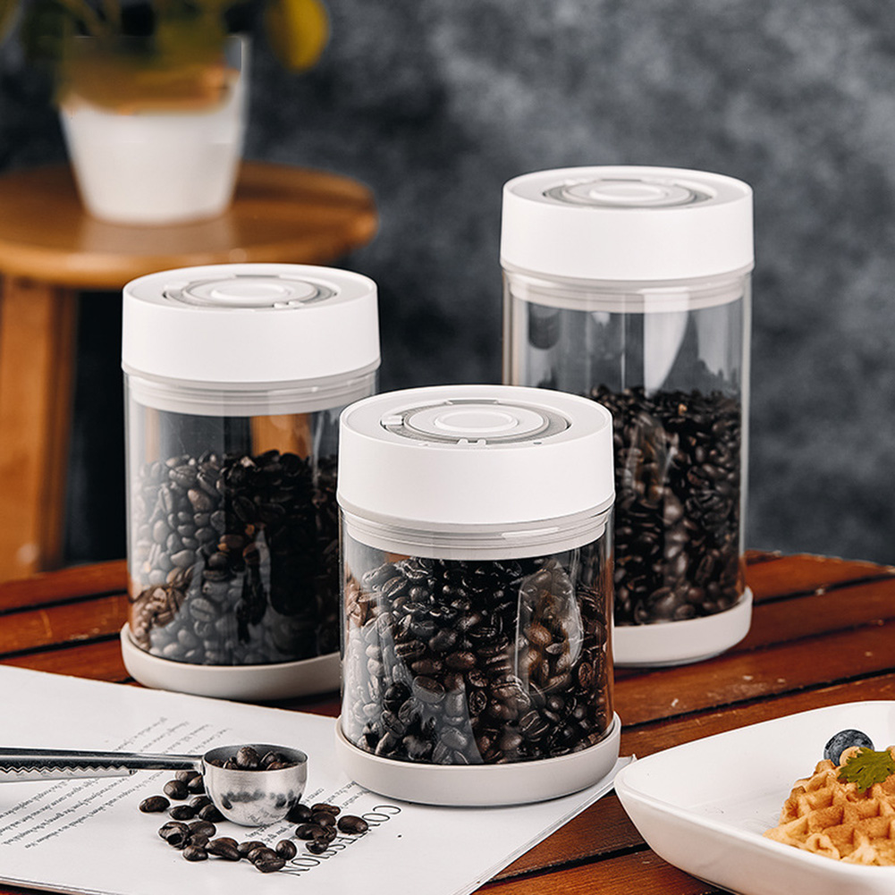 Food Storage Order - โถแก้วเก็บเมล็ดกาแฟแบบกันความชื้นในครัว โถสูญญากาศอัตโนมัติอัจฉริยะ โถปิดผนึกอาหาร ผลไม้ ธัญพืช ชา