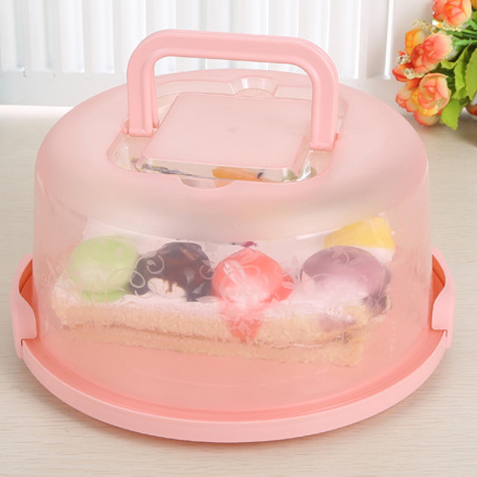 Food Storage Containers Plastic Box - กล่องใส่เค้กแบบพกพา กล่องเก็บอาหารแบบสุญญากาศ ใช้ซ้ำได้ สำหรับใส่เค้ก ขนมอบ ผลไม้