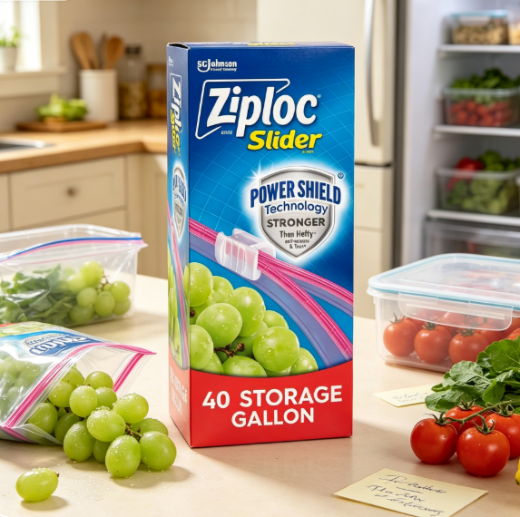 Food Storage Bag - ถุงเก็บอาหารแบบรูดปิดขนาดแกลลอน ใช้ซ้ำได้ 40 ใบ สำหรับอาหารกลางวันที่โรงเรียน การจัดระเบียบในครัว
