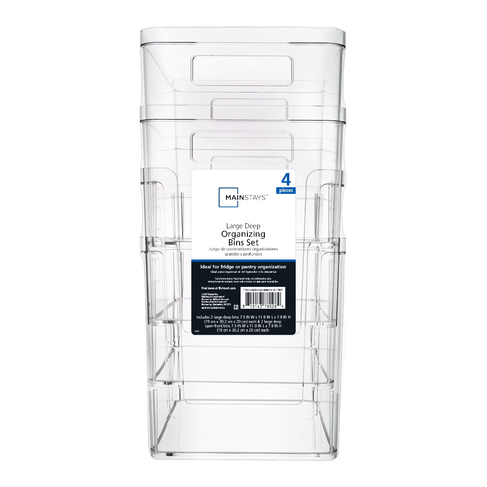 Food Storage Kitchen Cabinet - ชุดกล่องเก็บของพลาสติกใสสำหรับจัดระเบียบตู้กับข้าว ตู้เย็น ชั้นวางของในครัว และเคาน์เตอร์ สำหรับจัดเก็บอาหาร