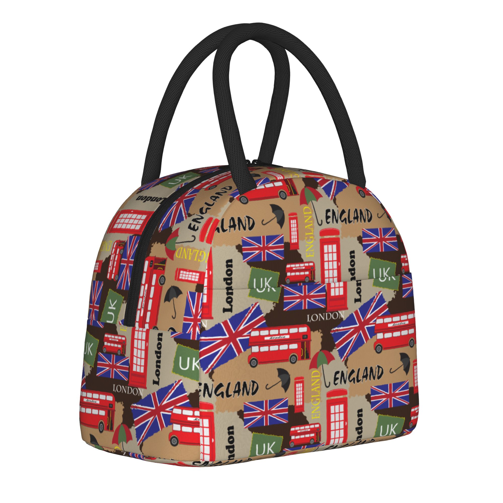 Food Storage Uk - Uk London British Symbols ถุงใส่อาหารกลางวันแบบมีฉนวน ถุงเก็บความเย็นแบบใช้ซ้ำได้,