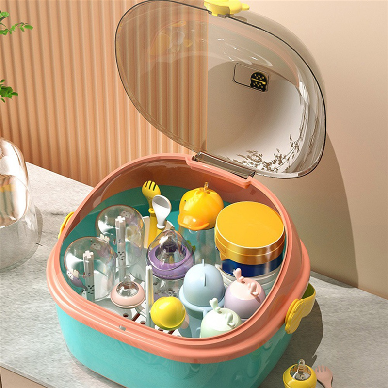 Best Food Storage - กล่องเก็บขวดนมที่ดีที่สุด, ที่ใส่แม่พิมพ์กันน้ํา, ที่จัดระเบียบถ้วยพร้อมฝาปิด, อุปกรณ์อาหารเด็กกันฝุ่น