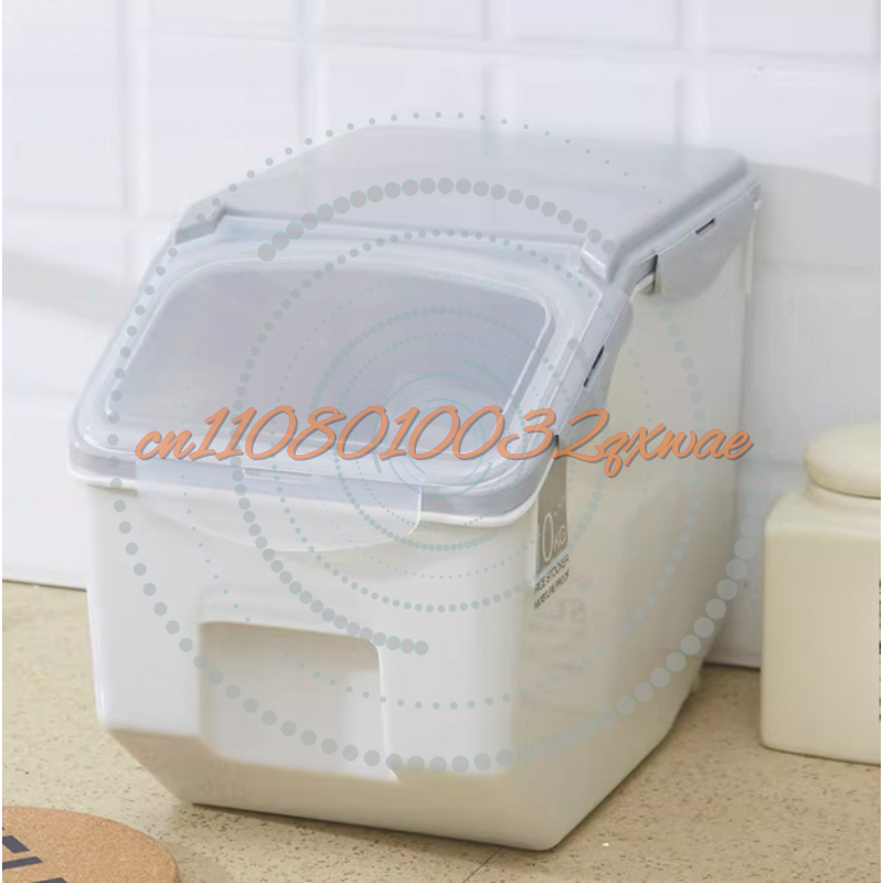 Food Storage Containers Plastic Box - กล่องเก็บข้าวขนาดใหญ่ 10/15 กก. กล่องเก็บธัญพืชในครัว ปิดผนึกกันความชื้น ภาชนะเก็บอาหารสัตว์เลี้ยงพลาสติก