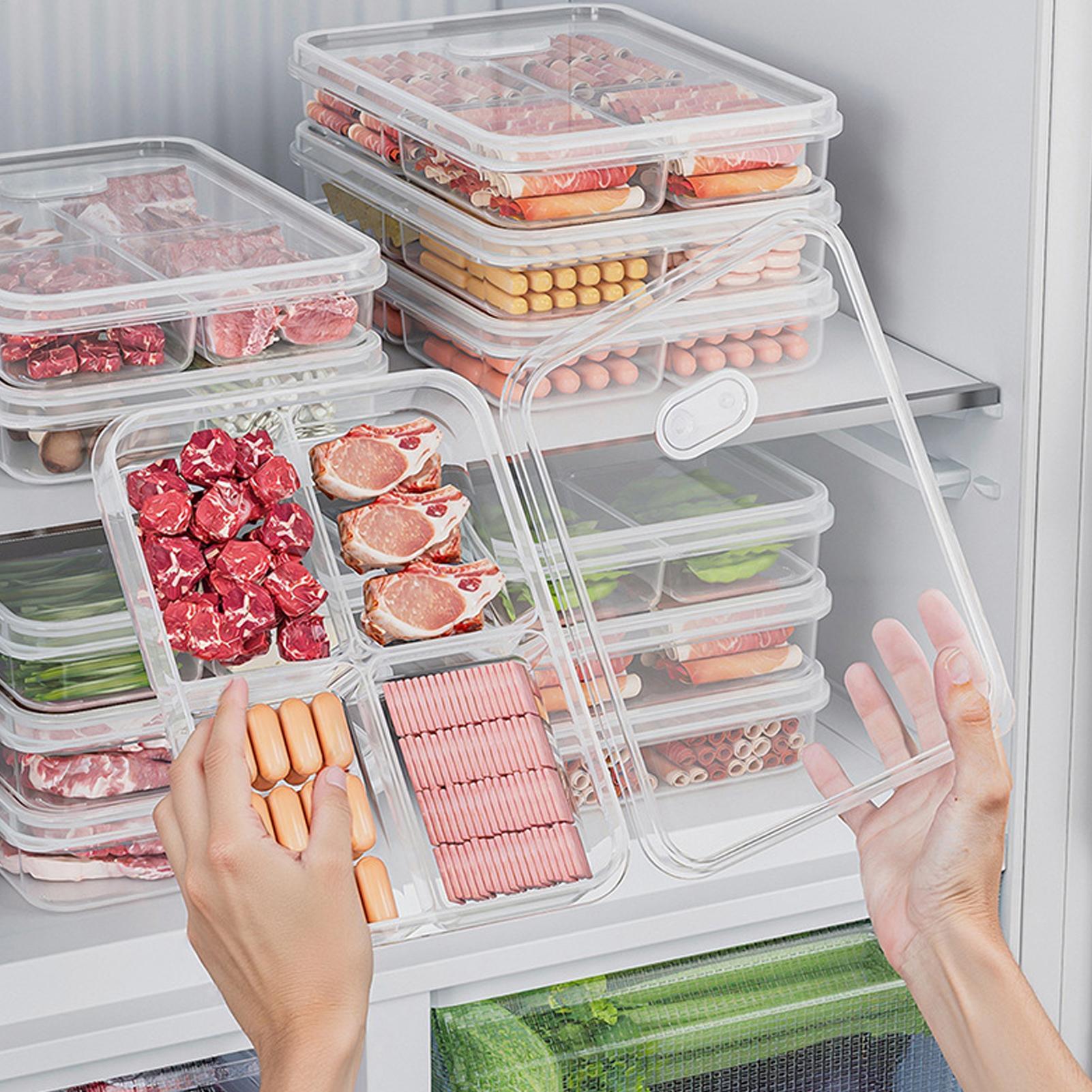Food Storage Containers Plastic Box - กล่องเก็บของในตู้เย็น 1 ชิ้น กล่องเก็บเนื้อสัตว์และผักเพื่อรักษาความสด กล่องเก็บอาหารโปร่งใส กล่องจัดระเบียบในครัว