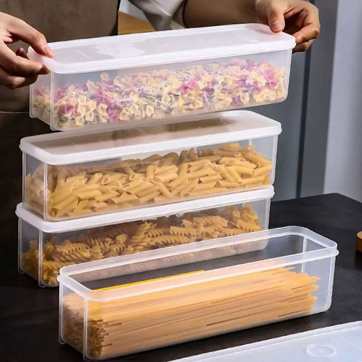 Food Storage Order - กล่องเก็บของพลาสติกใส 1 ชิ้น, กล่องเก็บอาหารในตู้เย็นพร้อมฝาปิด, กล่องเก็บอาหารแบบใส, กล่องเก็บอาหารแบบปิดผนึก