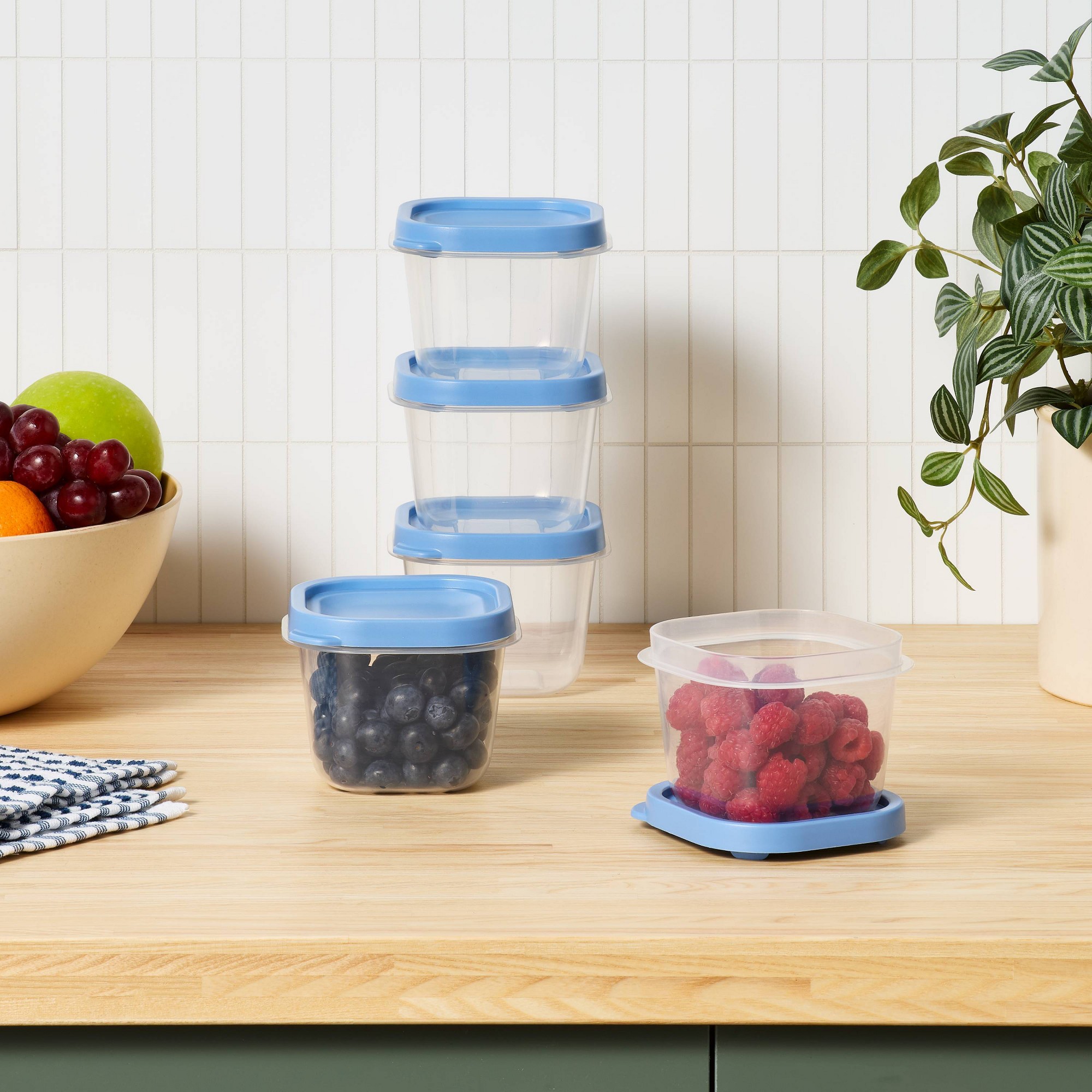 ชุดกล่องเก็บอาหารพลาสติกสีน้ำเ - Food Storage Containers Plastic Box บทวิจารณ์และราคา