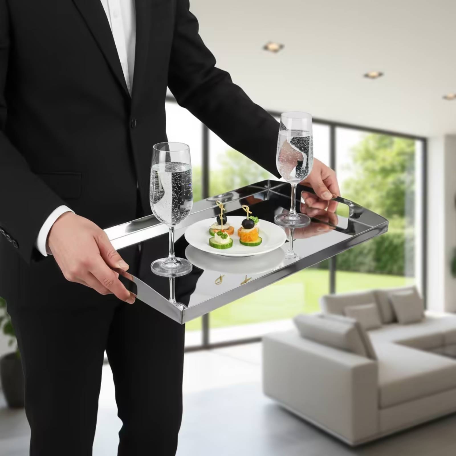 ถาดสแตนเลส ถาดกระจกเงาพร้อมหูจ - Food Storage In Stainless Steel บทวิจารณ์และราคา