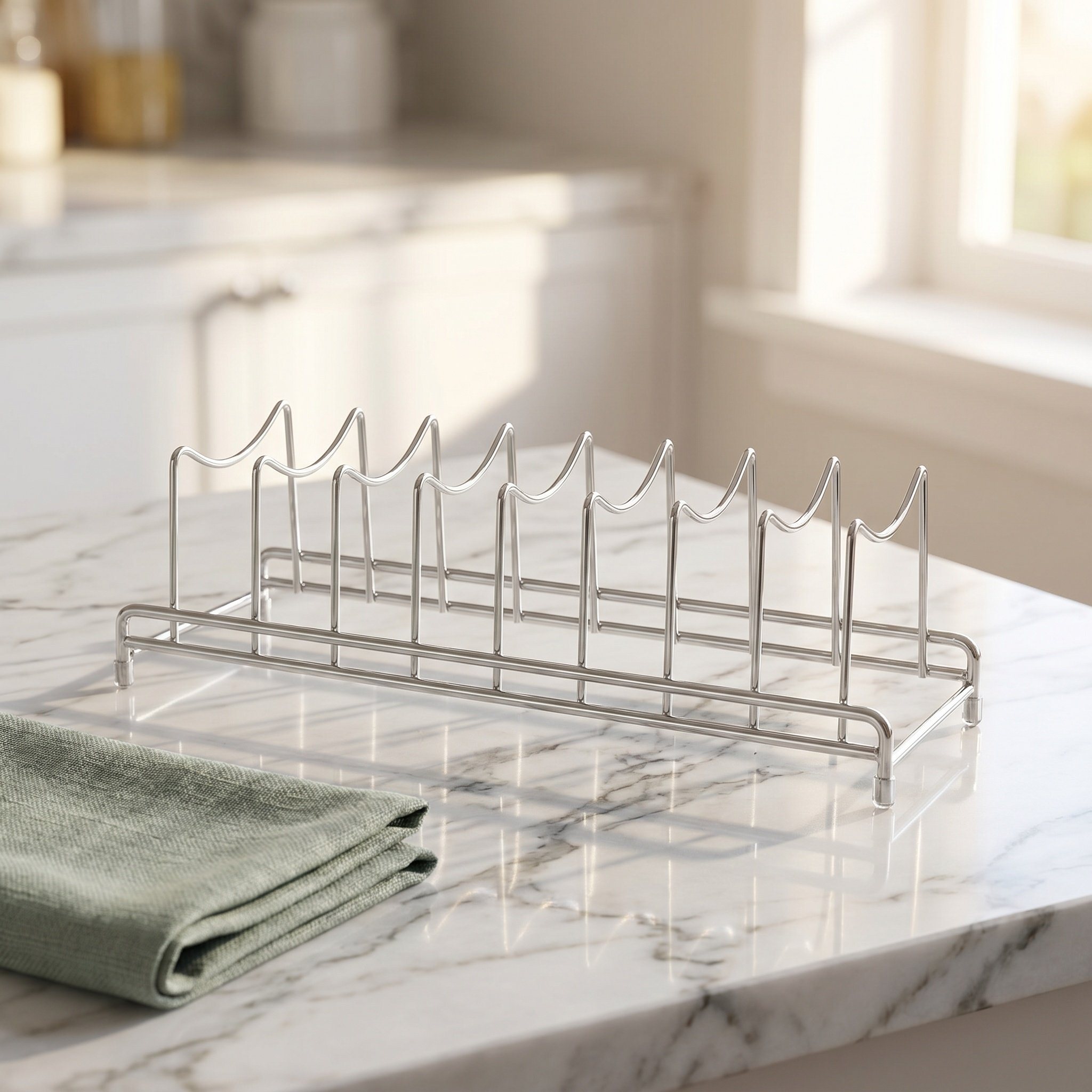 ชั้นวางฝาหม้อสแตนเลส 9 ช่อง สำ - Food Storage In Stainless Steel บทวิจารณ์และราคา