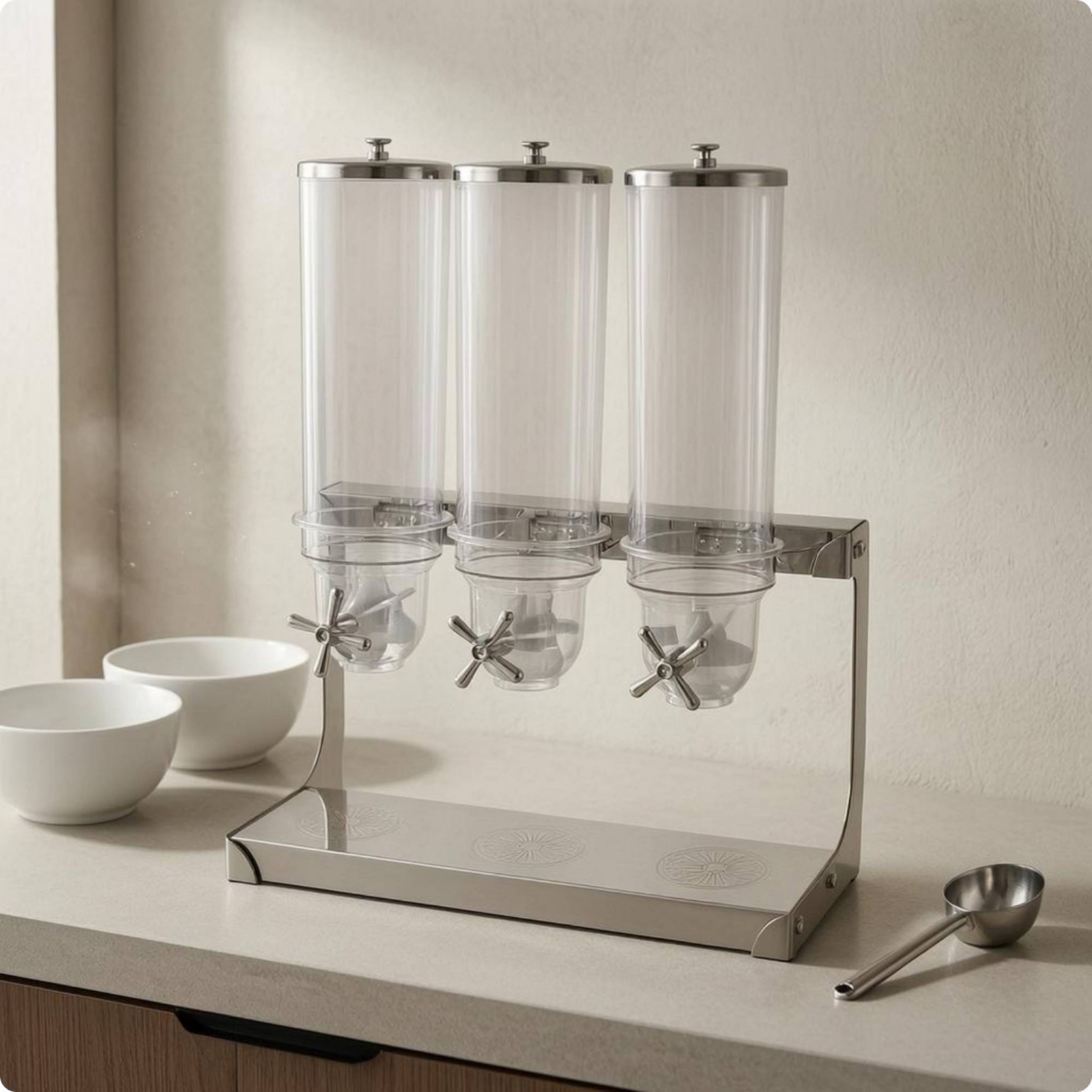 ตู้จ่ายธัญพืชแบบตั้งโต๊ะ ถังใส - Food Storage In Stainless Steel บทวิจารณ์และราคา