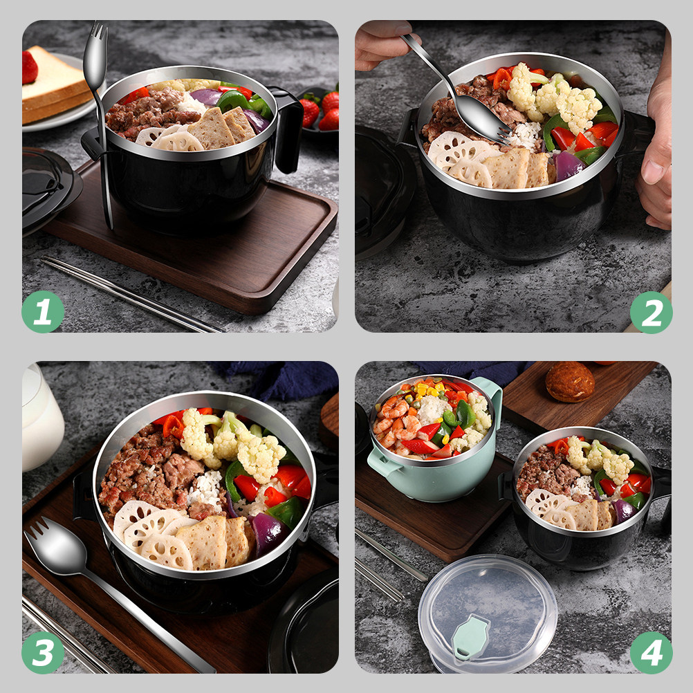 ชุดชามสแตนเลสสำหรับใส่บะหมี่ 1 - Food Storage In Stainless Steel บทวิจารณ์และราคา