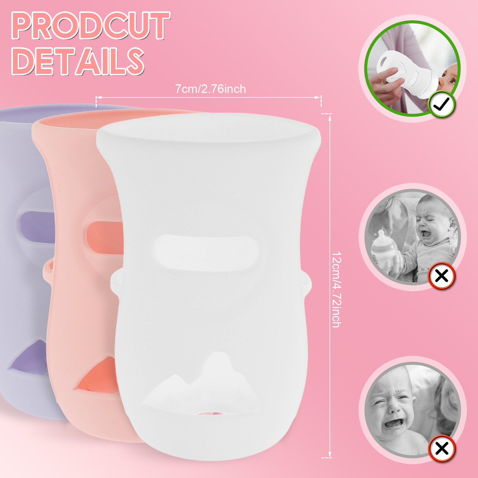 แขนซิลิโคนซิลิโคนเด็กขวดแก้วฉน - Food Storage Keep Warm บทวิจารณ์และราคา
