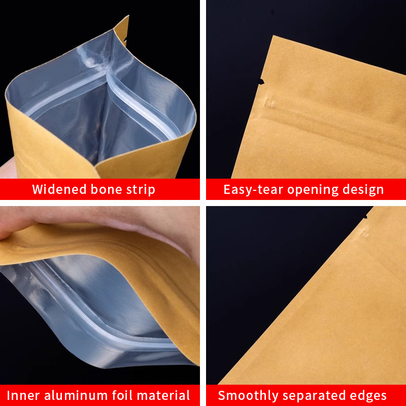 100PCS กระดาษคราฟท์สีน้ำตาลซิป - Food Storage Bag บทวิจารณ์และราคา