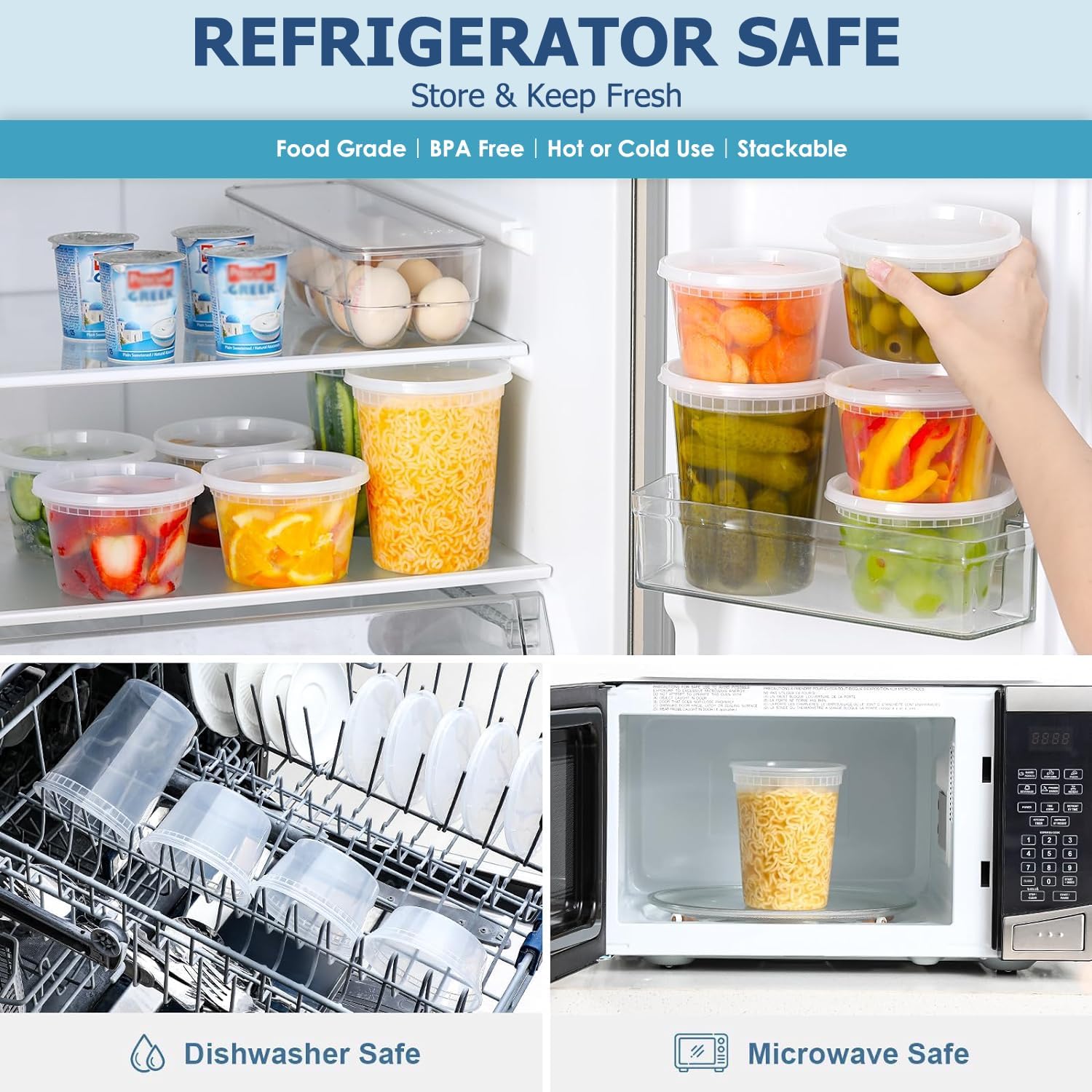 24 ชิ้น Deli ภาชนะเก็บอาหารพร้ - Food Storage Order บทวิจารณ์และราคา