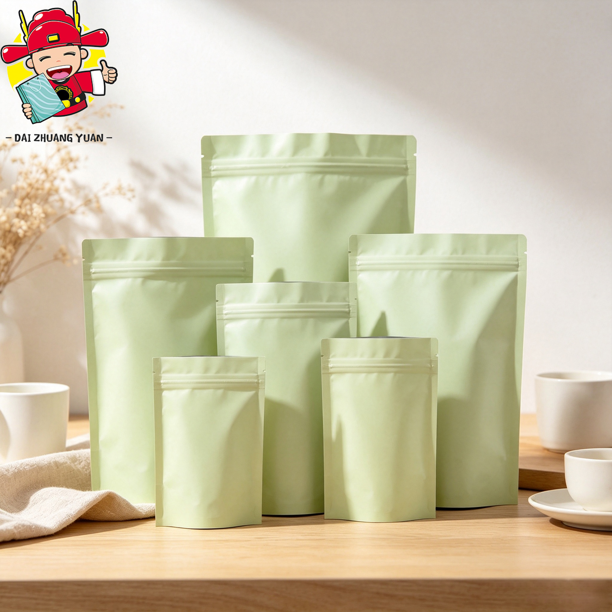 50/100PCS ซิปสีเหลืองอ่อนแบบด้ - Food Storage Bag บทวิจารณ์และราคา