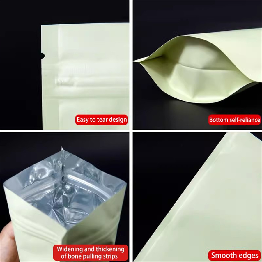 50/100PCS ซิปสีเหลืองอ่อนแบบด้ - Food Storage Bag บทวิจารณ์และราคา