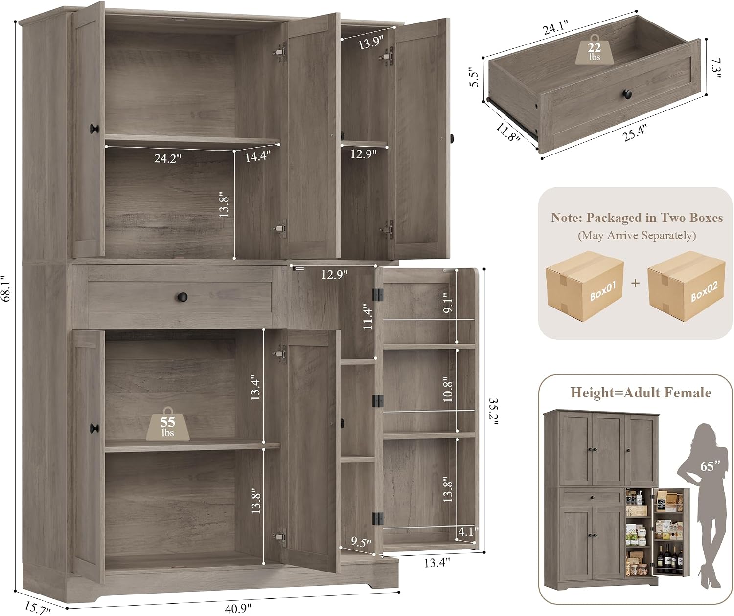 ตู้เก็บของในครัว ตู้เก็บของบนเ - Food Storage In Cabinets บทวิจารณ์และราคา
