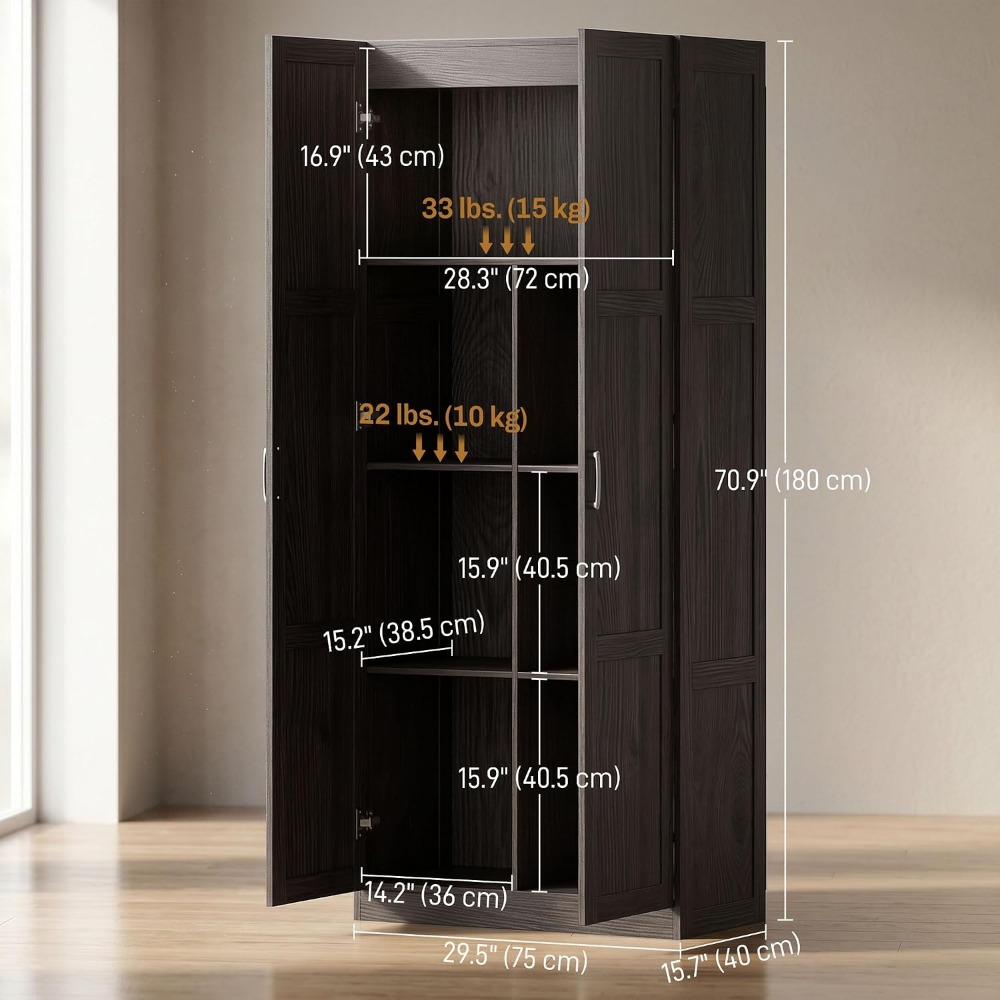 ตู้เก็บของในครัว HOMCOM สูง 71 - Food Storage Kitchen Cabinet บทวิจารณ์และราคา