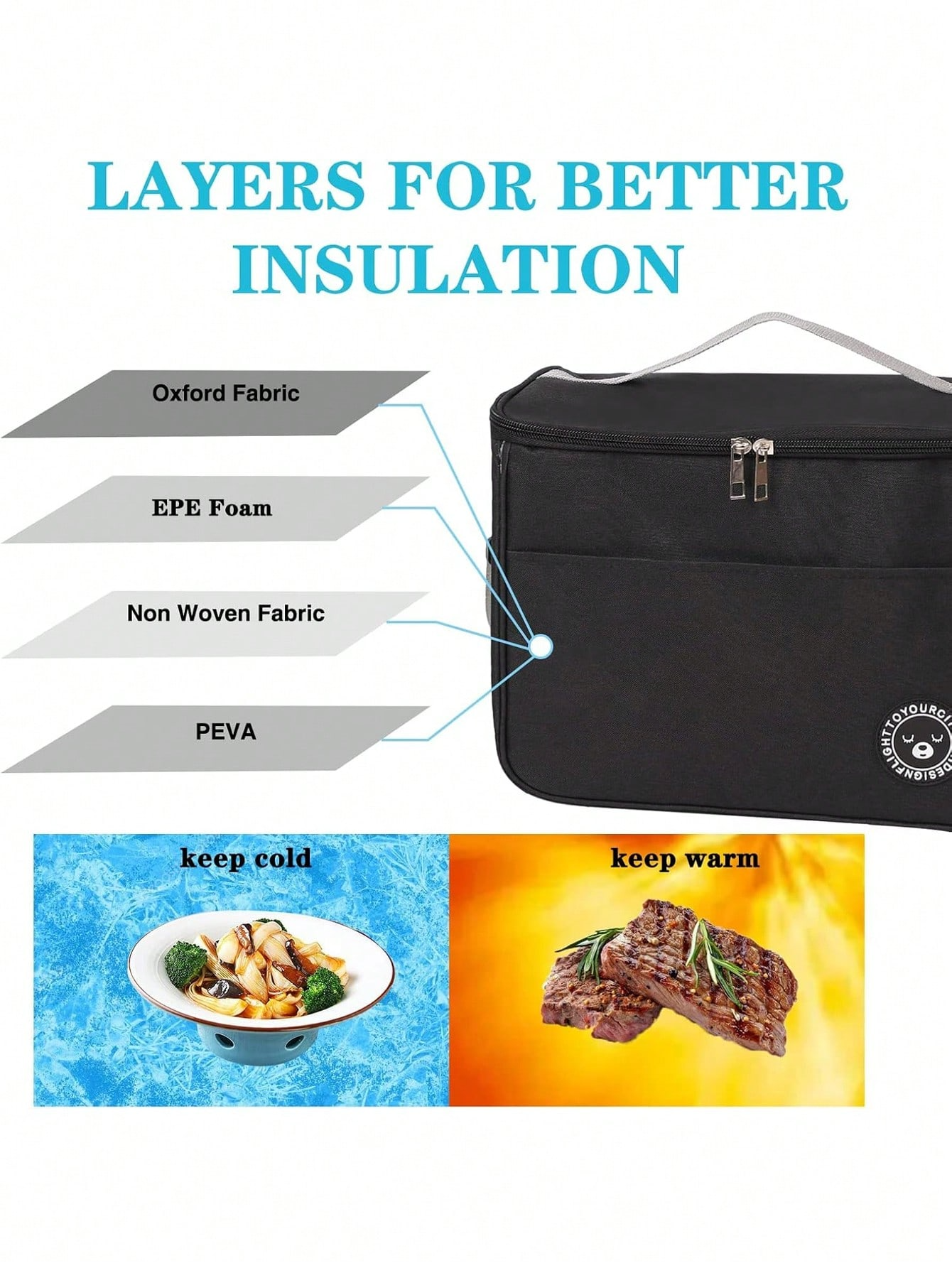1 PC ถุงอาหารกลางวันฉนวนความร้ - Food Storage Keep Warm บทวิจารณ์และราคา
