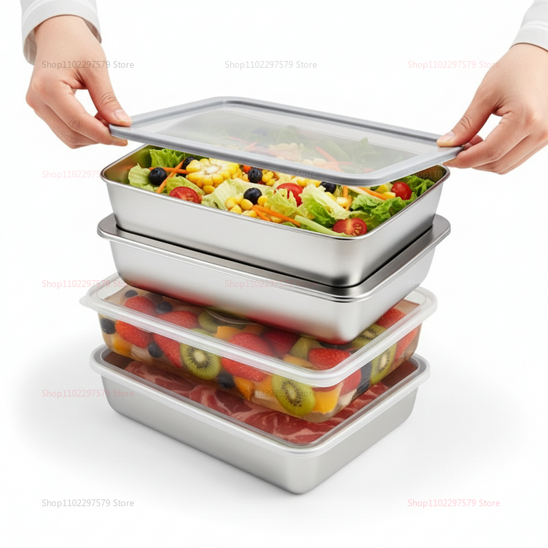 ถาดสแตนเลสพร้อมฝาปิด กล่องเก็บ - Food Storage In Stainless Steel บทวิจารณ์และราคา