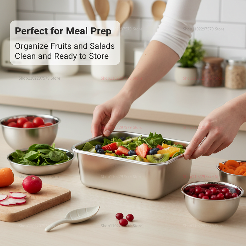 ถาดสแตนเลสพร้อมฝาปิด กล่องเก็บ - Food Storage In Stainless Steel บทวิจารณ์และราคา