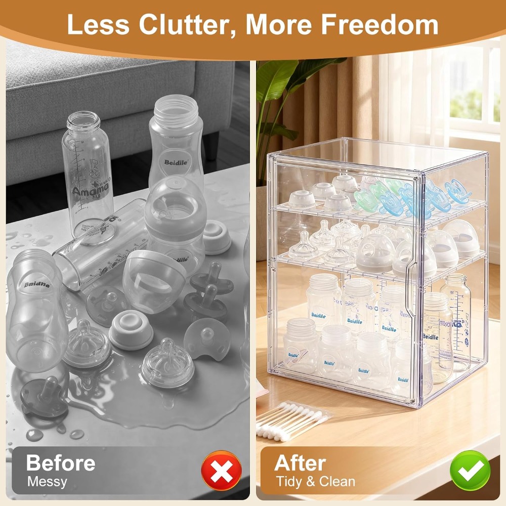 ที่จัดขวดนมอะคริลิคใส 3 ชั้น ส - Food Storage Moms บทวิจารณ์และราคา