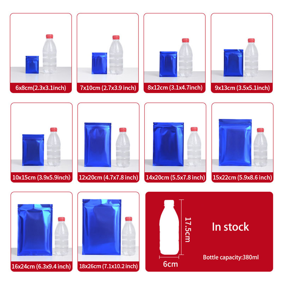 100 ชิ้น ถุงซิปฟอยล์สีน้ำเงินด - Food Storage Bag บทวิจารณ์และราคา