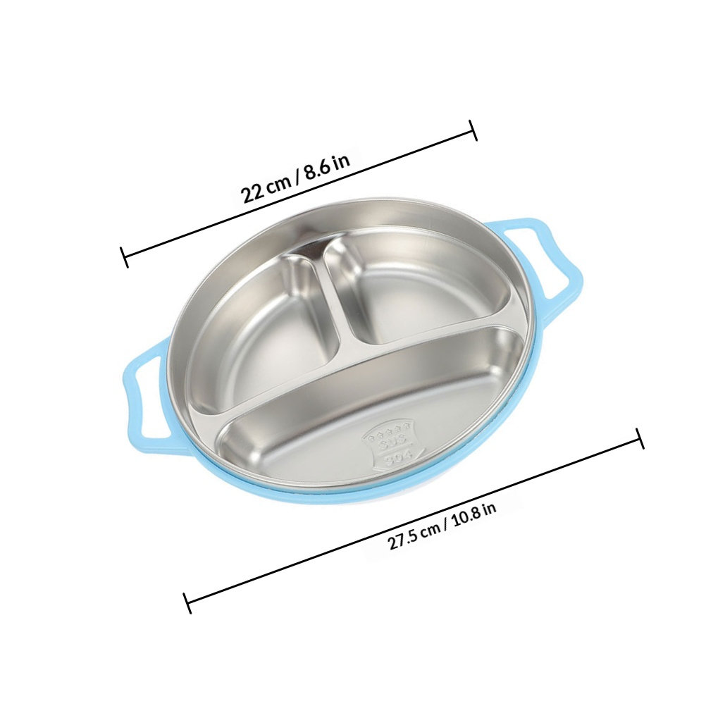 จานแบ่งช่องสแตนเลสสำหรับเด็ก   - Food Storage In Stainless Steel บทวิจารณ์และราคา
