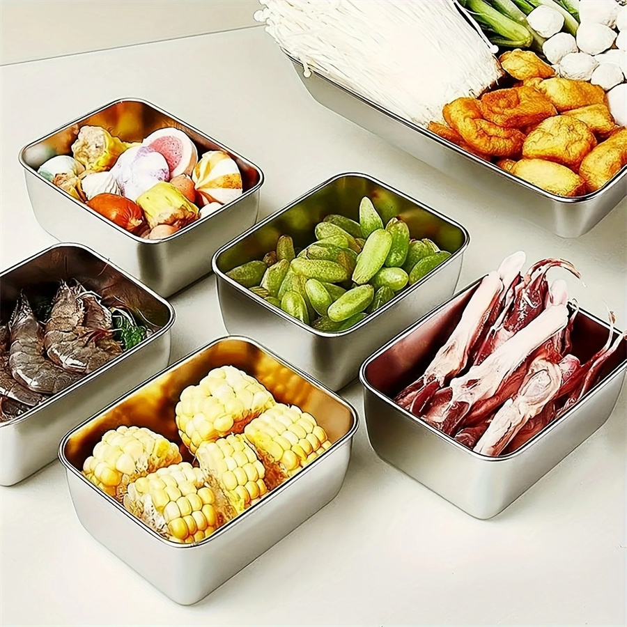 1/3/5pcs สแตนเลสกล่องเก็บอาหาร - Food Storage In Stainless Steel บทวิจารณ์และราคา