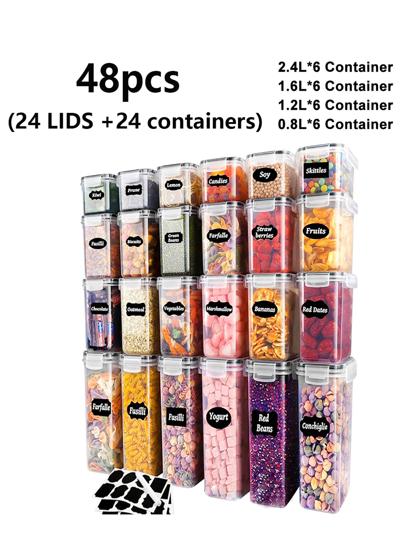 48 ชิ้น, ภาชนะเก็บอาหารแบบมีฝา - Food Storage Order บทวิจารณ์และราคา