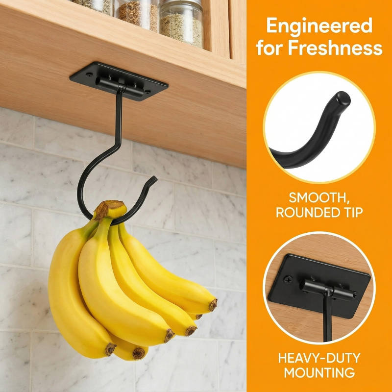 ตะขอแขวนกล้วยแบบติดผนังโลหะสีด - Food Storage Order บทวิจารณ์และราคา