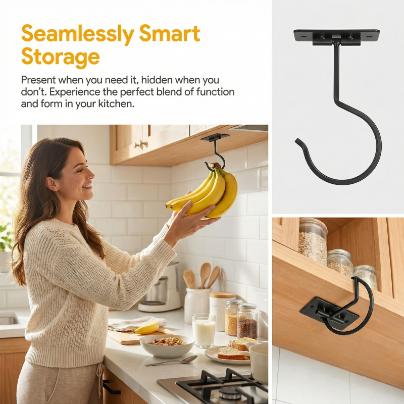 ตะขอแขวนกล้วยแบบติดผนังโลหะสีด - Food Storage Order บทวิจารณ์และราคา