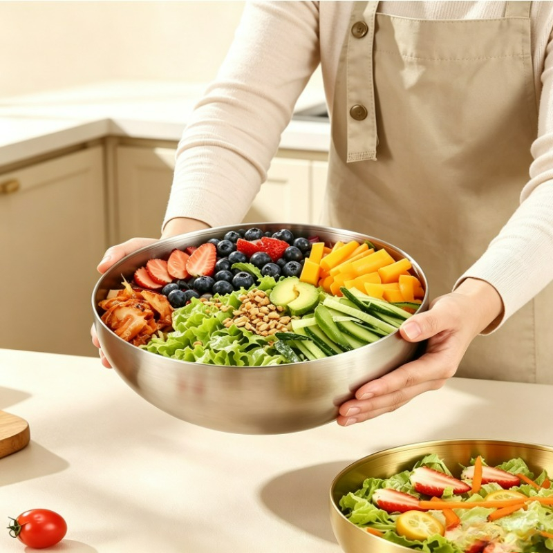 ชามผสมสแตนเลส ชามสลัดโลหะ ภาชน - Food Storage In Stainless Steel บทวิจารณ์และราคา