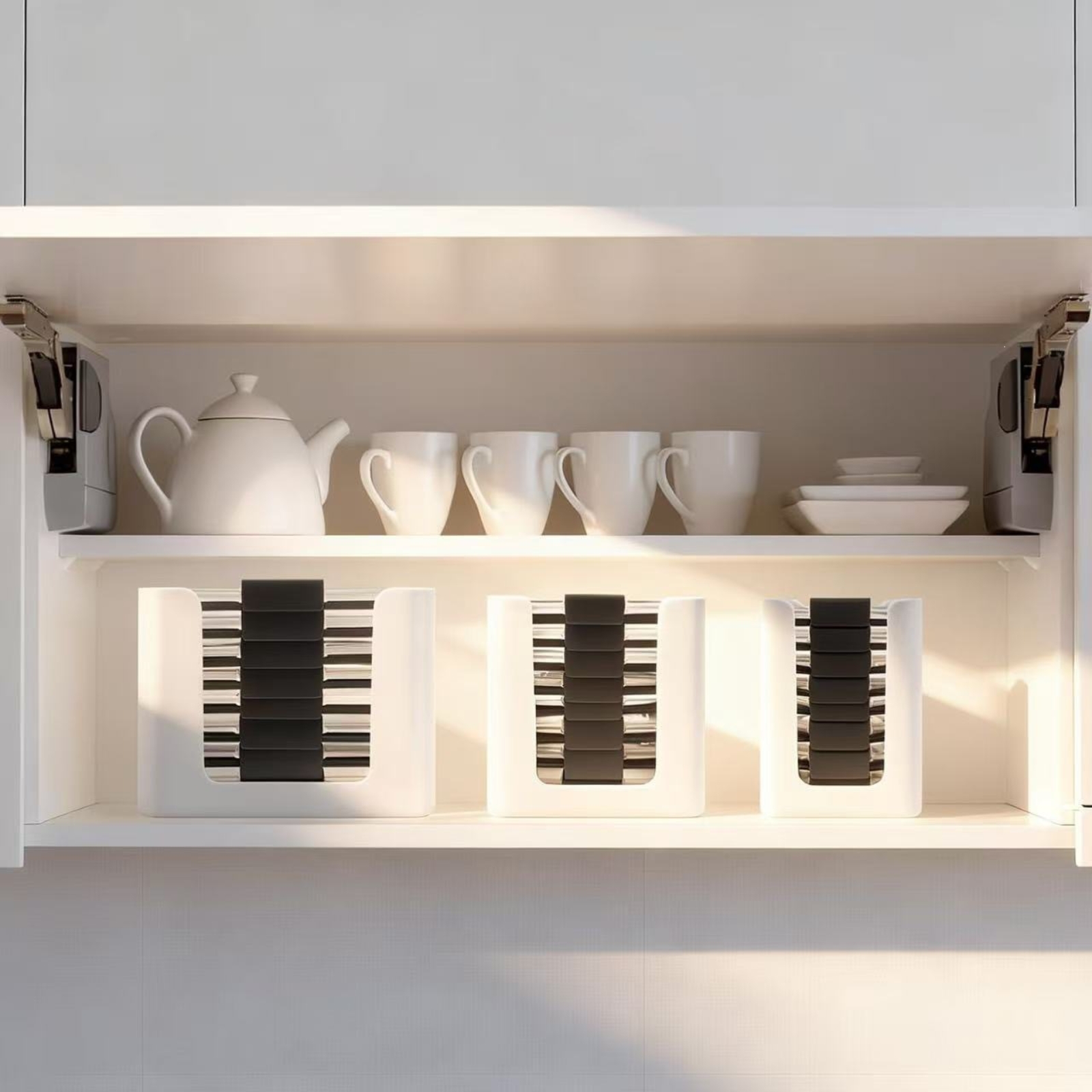 ชั้นวางฝาปิดภาชนะ 3 ชิ้น สำหรั - Food Storage In Cabinets บทวิจารณ์และราคา