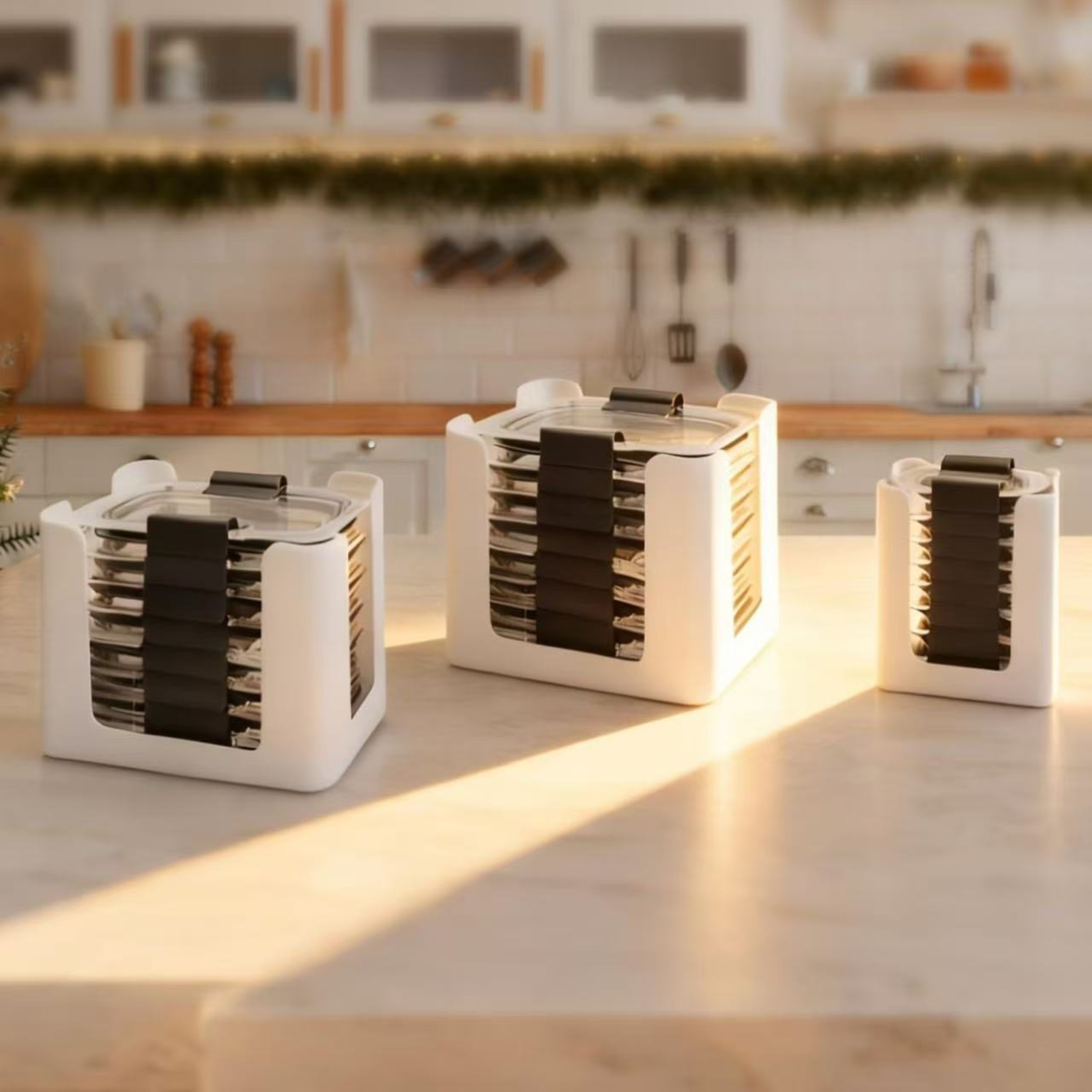 ชั้นวางฝาปิดภาชนะ 3 ชิ้น สำหรั - Food Storage In Cabinets บทวิจารณ์และราคา